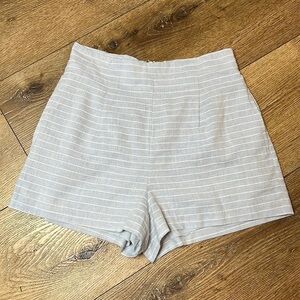 L’Academie Blue with White Stripes High Rise Cotton Shorts Size S